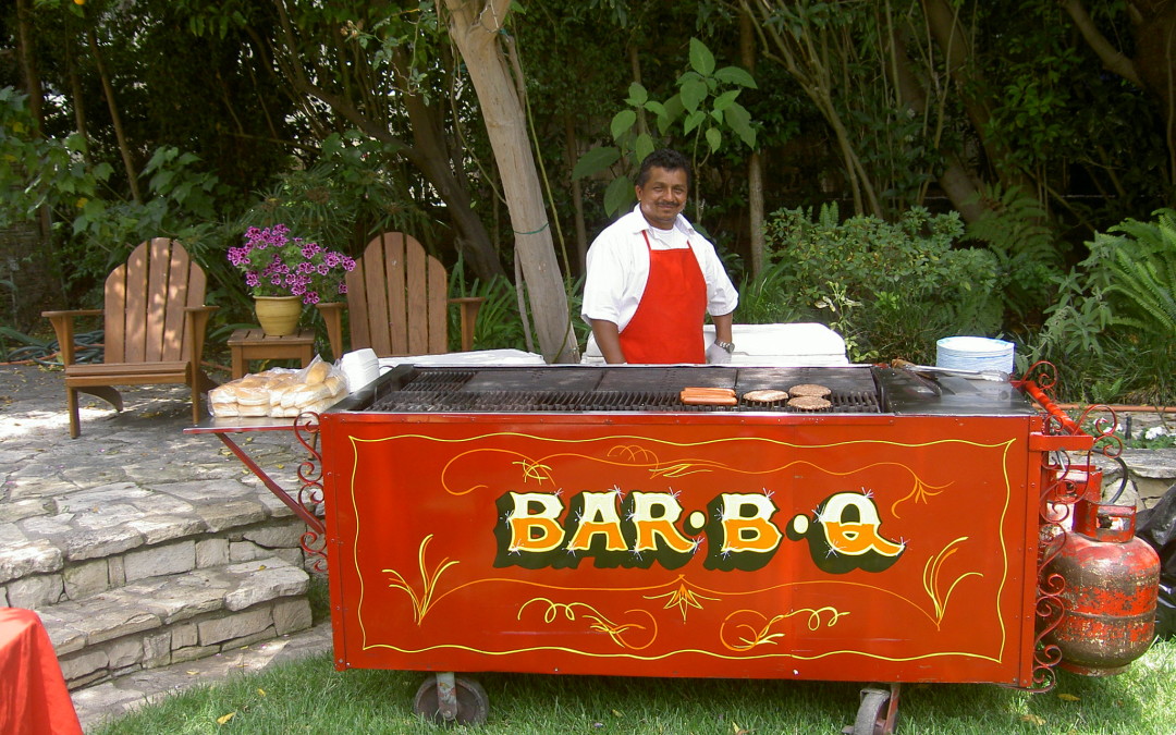 BBQ Cart at a 4th of July Party
